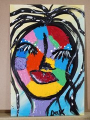 Bold PopArt 6×9 Thick Watercolor Paper Original Art Expressionism Abstract Girl