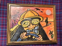 Rat Fink Style Framed Art Painting Of Bat Country From Fear and Loathing