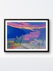 Original Acadia National Park Landscape 6×8 Oil on Paper Sunset Mountain River