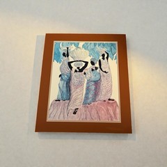 Original folk art painting On Board Signed By Artist