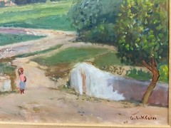 Georges Andre Klein (French 1901-1992) Portuguese Village with Church O/C Signed