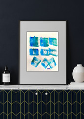 Original Acrylic Painting Ice Cubes 11×14 Abstract Expressionist Signed PaperArt