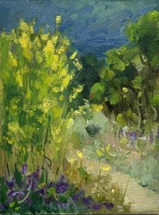 OIL PAINTING | Original art | Landscape and floral painting | Flowering herbs