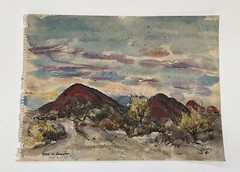 Vintage Watercolor Painting “Road To Sonoita New Mexico” by Bill Rakocy