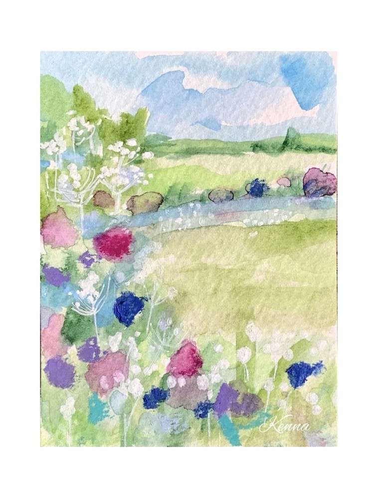 ACEO Watercolour Painting By Kenna Landscape 2.5” X 3.5” Signd Original ÀTC