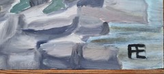 No: 1237 Oil Painting Artwork with Frame Maritime Landscape Sea People Boat
