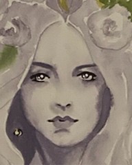 Beautiful Goddess Original Painting Watercolor On Paper.Signed