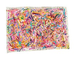 large abstract painting original Acrylic And Oil Pastel