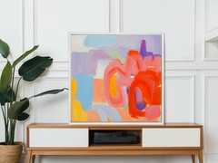 Unique Pieces! Summer Abstract 02 85x85cm White Framed Canvas Pictures Airbrush