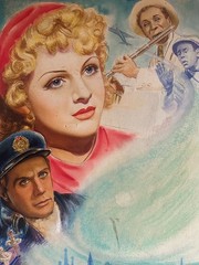 1940s MGM or RKO Studios MOVIE POSTER original art painting + hand written notes