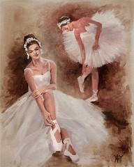 YARY DLUHOS Paris Ballet Dance Ballerina Dancers Music Original Art Oil Painting