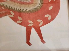 Original Antique American Folk Art Pennsylvania DUTCH BIRD COLLAGE PAINTING