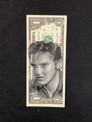 Elvis Presley 1 Dollar Bill painting Graffiti Street Art Tattoo Art