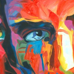 47W“x35H“ COUPLE FRANCOISE NIELLY-Style STRETCHED ORIGINAL OIL PAINT ON CANVAS