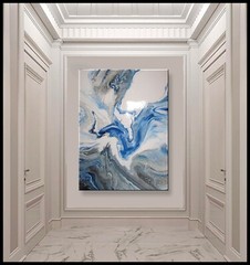 Abstract Painting RESIN Canvas Wall Art Large Framed SIGNED US ELOISExxx