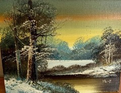 HEINZ Art Paint Original Painting And Signature Landscape 8×10