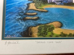 Edgardo Garcia ll Hawaiian Artist Pencil Signed Print Framed “Dreams Come True”