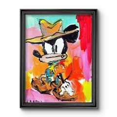 Aleph Original Mickey Mouse 14×11 Abstract Pop Art Wall Art Painting Canvas
