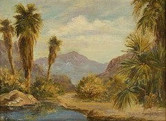 Miriam Sanberg Antique Early California Palm Desert Plein Air Landscape Painting