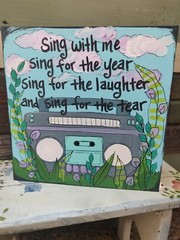 Aerosmith Band Lyric Art Painting on 10×10″ wood panel, Dream On Song Wall Art