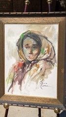Salvador Cabrera 1930-1986 listed Filipino art Philippines Big Eye Woman