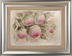 Flowers PINK POSES Original Artwork Modern Painting Floral Landscape Art Gift A5