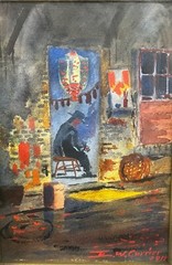 Vintage Edward Wilson Currier Watercolor painting Chinatown