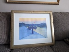 Original Watercolor Painting Signed Dianne Sutter 42x31cm Framed Spiritual Art