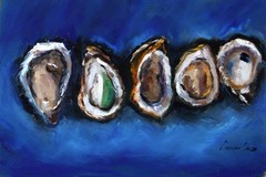 Demenko Natalia still life OYSTER Oil painting UKRAINE 8X12