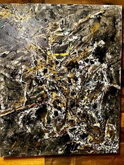 Abstract expressionism painting.Fine Art Jackson Pollock style Artist-J. Martin 
