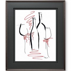 Uncorked Original Ink Acrylic 11×14 Wine Wall Art Signed Kitchen Dining Decor