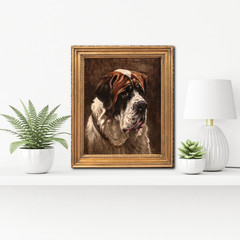 Early 20th Century St Bernard Dog Portrait by Frederick Thomas DAWS (1878-1956)