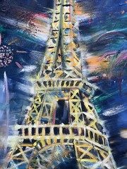 Eiffel Tower original oil painting by Melissa Bollen MBollen Paris Olympics