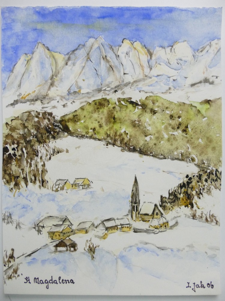 Ingeborg Jakob Wilhelmshaven Watercolour Hand Signed Dated 13×18.5cm To-5017