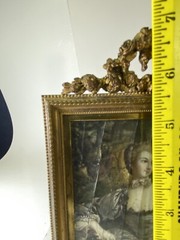 Portrait Of A Lady Early 18th Century Framed Painting 4 1/4” X 4 1/2” Signed