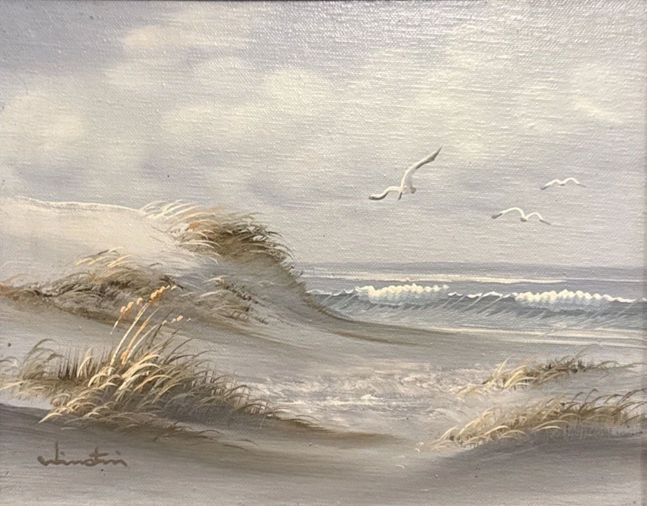 MQ1763 Hand-Painted Oil Painting Seascape Birds Canvas Wall Art Multiple Sizes