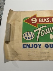 Antique Painting Route 54 Illustration Large AAA Guymon Texas Motel Trade Sign