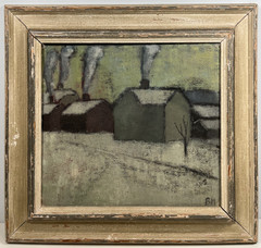 BERTA HANSSON SWEDISH ART VINTAGE MCM MID CENTURY MODERN ANTIQUE OIL PAINTING