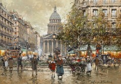 France Paris Street Oil painting Wall Decor Art Giclee Printed on canvas P1682