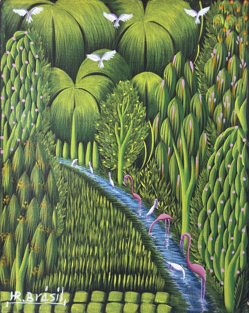 Henri Robert Bresil ( Haitian Art ) WATERFALL