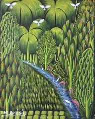 Henri Robert Bresil ( Haitian Art ) WATERFALL