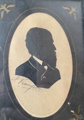 antique 1800’s ALFRED Lord TENNYSON man original silhouette portrait art