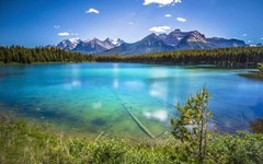 Blue Water Lake Scenery 100% Canvas Print wall home Decor