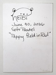 ACEO Original Soft Pastel Red Poppy Field Flowers ATC – OOAK