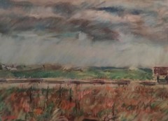 FRANK CAMPANELLA 1918-2016 ATLANTIC HIGHLANDS „SANDY HOOK NJ “ PASTEL1980 LISTED