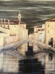JEAN PIERRE CAPRON VINTAGE FRENCH MODERN LANDSCAPE OIL PAINTING OLD FRANCE 1961