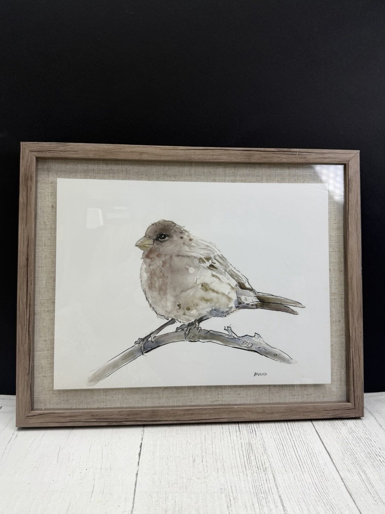 Hobby Lobby Framed Bird Print Watercolor Farmhouse Wall Art 11.5×14.75