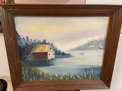 LOUISIANA STILT SHANTY BAYOU OIL PAINTING BY R. MUZIC