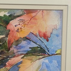 Original Watercolor Painting Nature Autumn Leaves Framed Signed Cynthia Moser