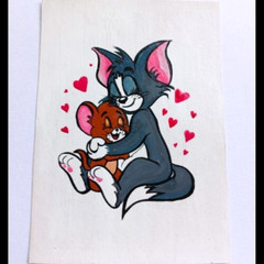 ACEO Tom And Jerry Mouse Cat Animals Anime Cartoon Acrylic Art Hand Painting New
